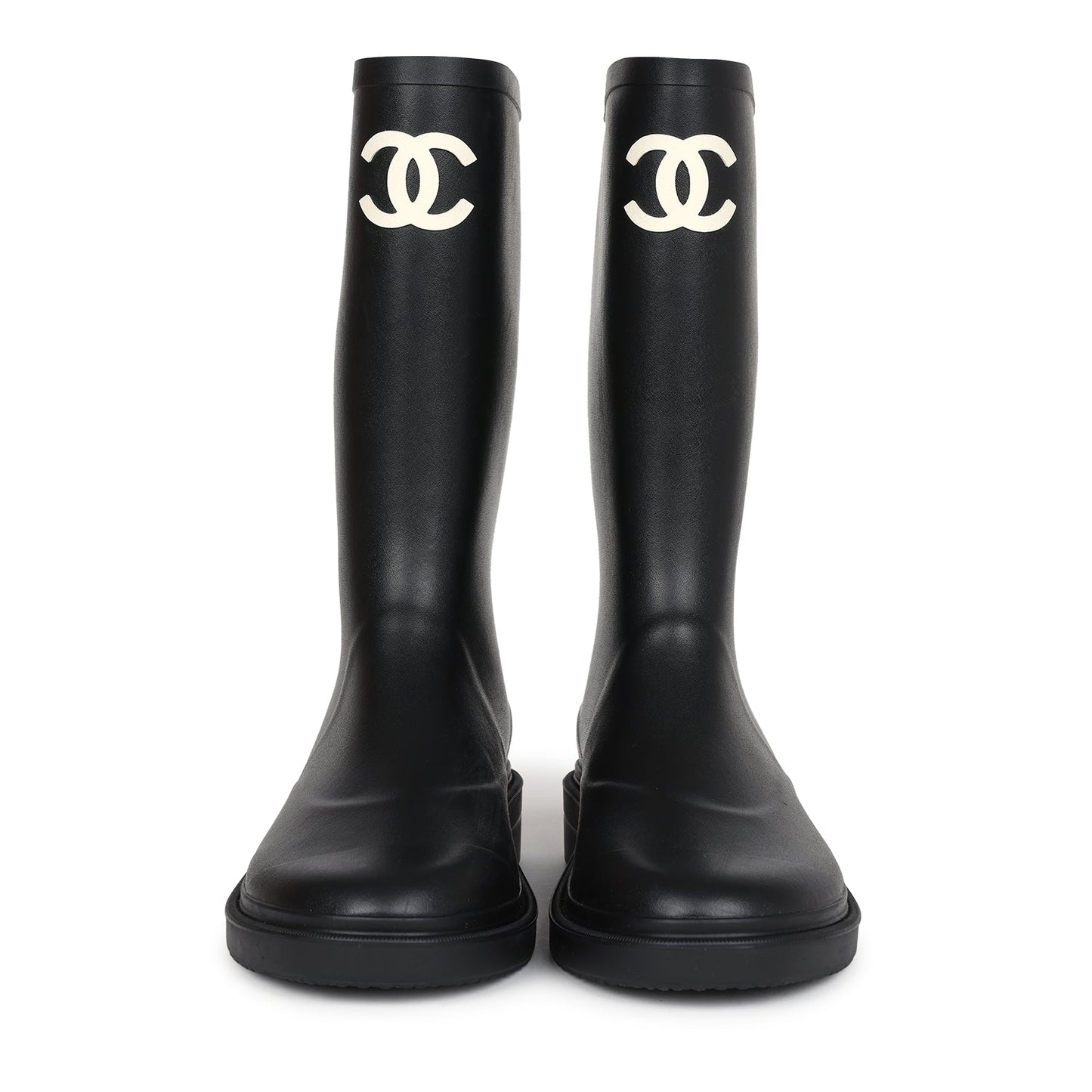 Bottes Noires Hautes en Caoutchouc CC