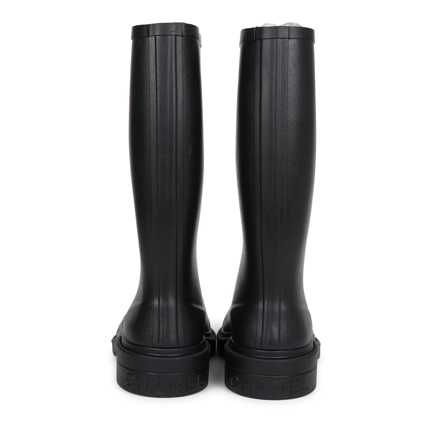 Bottes Noires Hautes en Caoutchouc CC