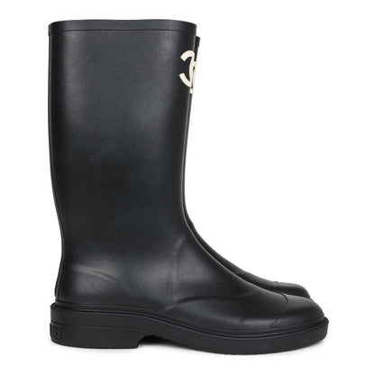 Bottes Noires Hautes en Caoutchouc CC