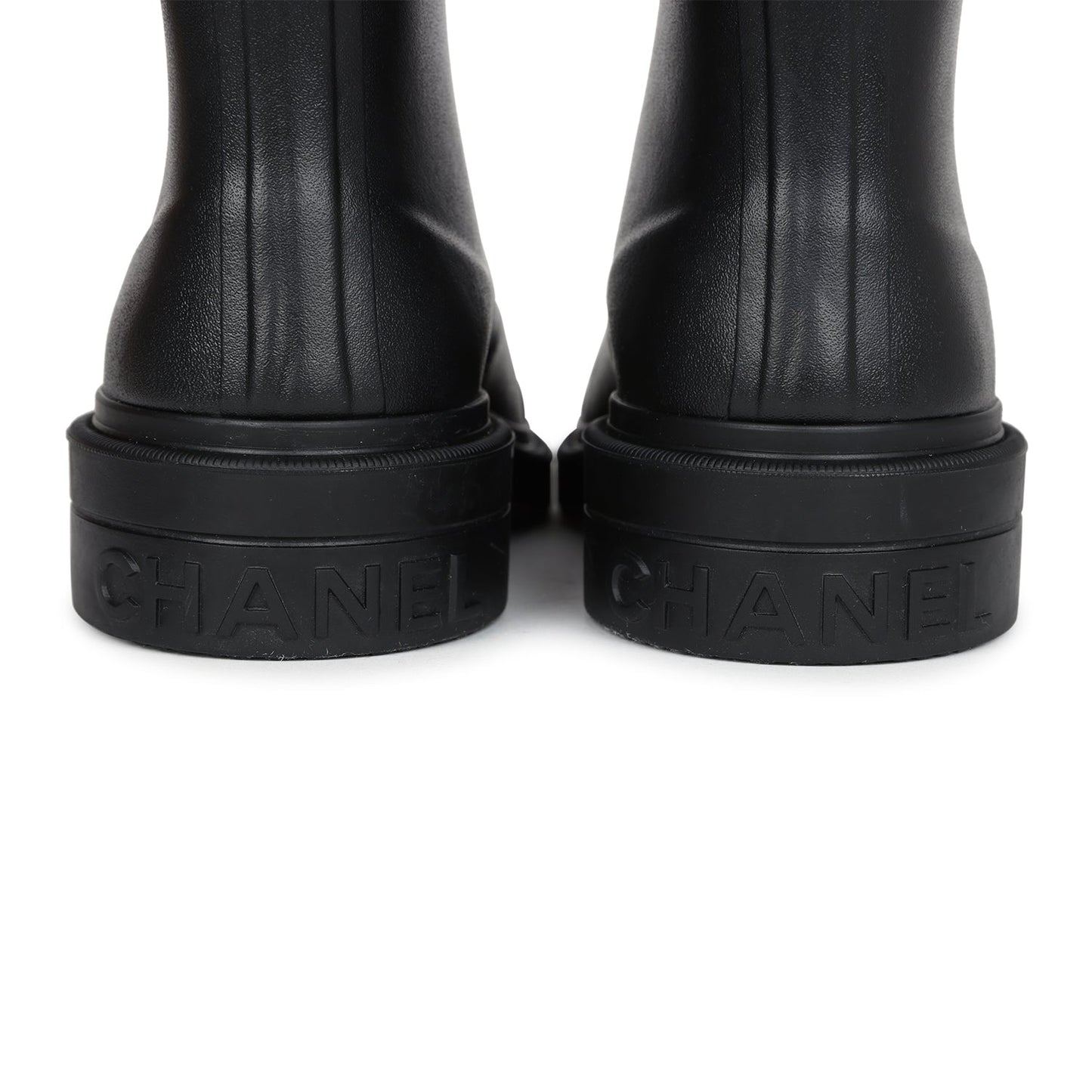 Bottes Noires Hautes en Caoutchouc CC