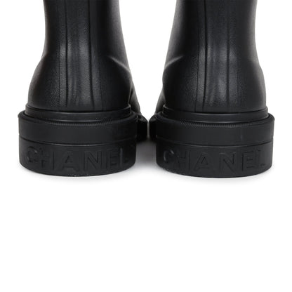 Bottes Noires Hautes en Caoutchouc CC